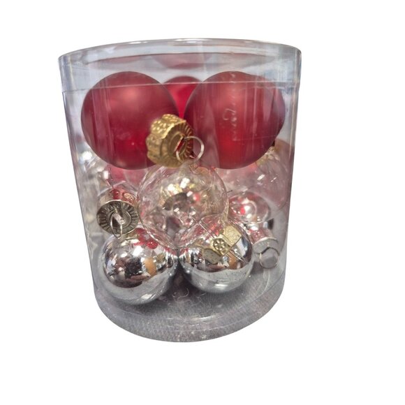 15-Piece Christmas Bauble Set With Red & Clear Ornaments For Craft & Decor Proje - Picture 4 of 7